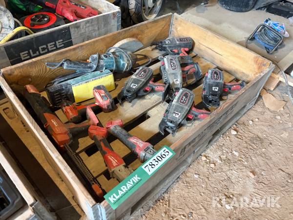 El- og akkuværktøj Flair, Hilti, Milwaukee og Makita flere modeller, blandet parti