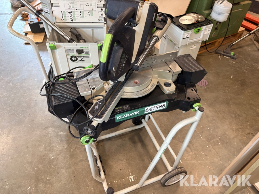 kap-/geringssav med stativ samt to støvsugere Festool KAPEX KS 60 E