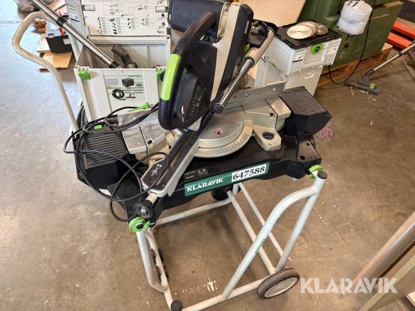 kap-/geringssav med stativ samt to støvsugere Festool KAPEX KS 60 E