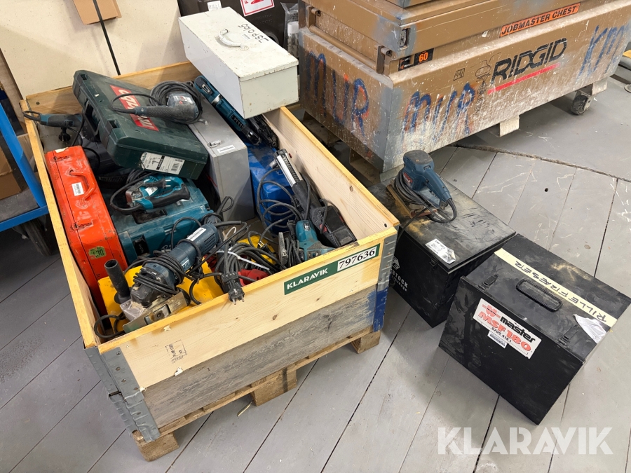 Stort lot elværktøj Makita, Bosch, Metabo, Milwaukee, Eibenstock Div. m.fl.