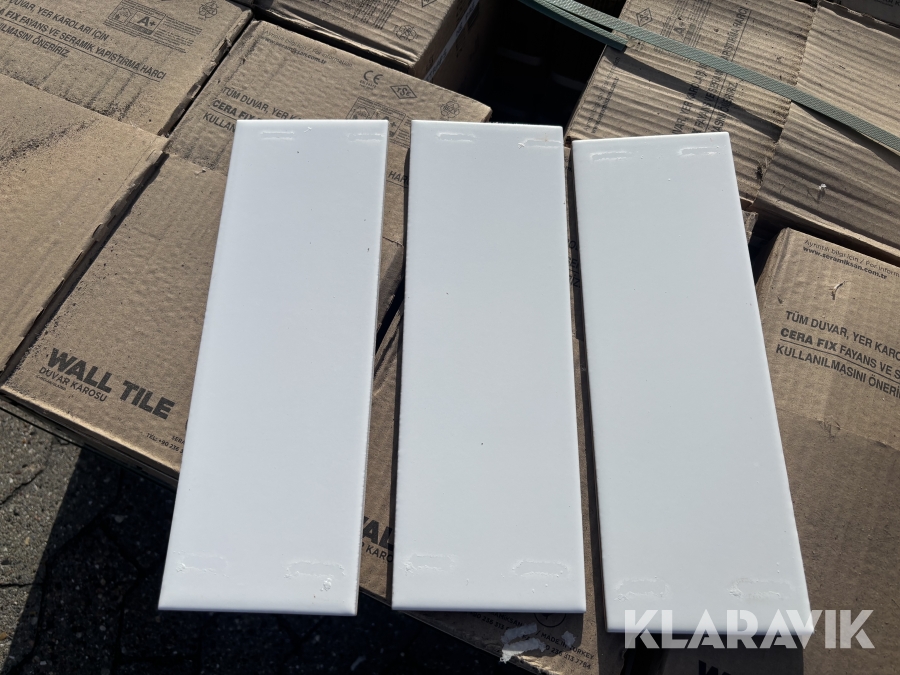Vægfliser Preben Bæksted 10 × 30 cm, hvid mat, 31,5 kasser à 1,26 m²