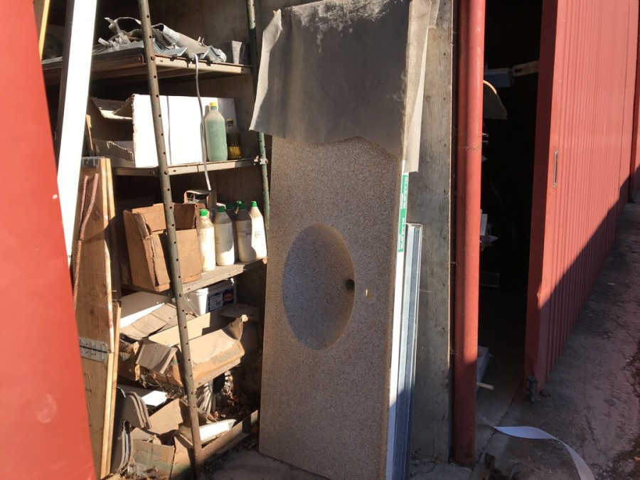 Terrazzo bordplade med integreret vask