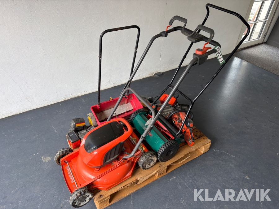 Lot - plæneklippere, motorsave og spreder Husqvarna, Bosch, Echo - 1 palle