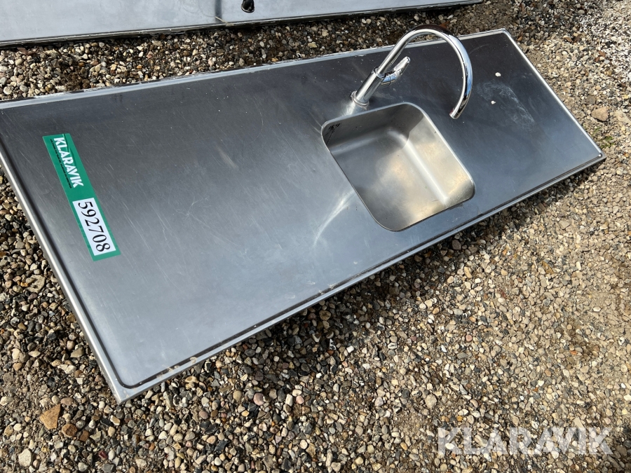 Bordplade m. Vask rustfri