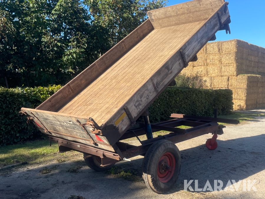 Tipvogn med hydraulisk 3-vejs tip og støtteben 3 tons