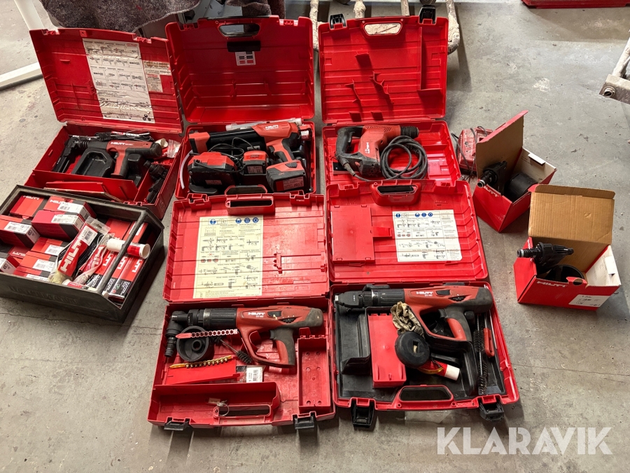 Parti Hilti værktøj og tilbehør boltepistoler, borehammer, fugepistol