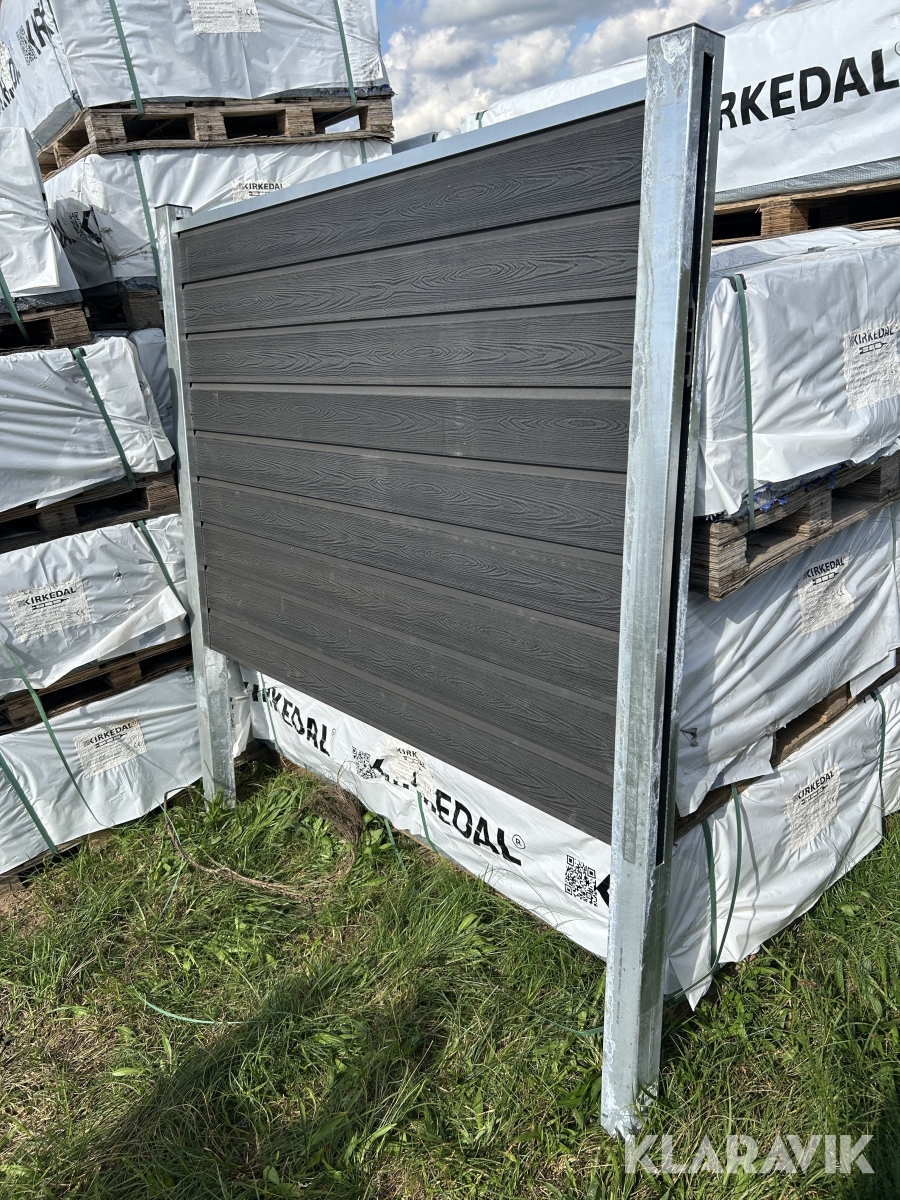 Komposithegn sort med alu stolper, 10 fag