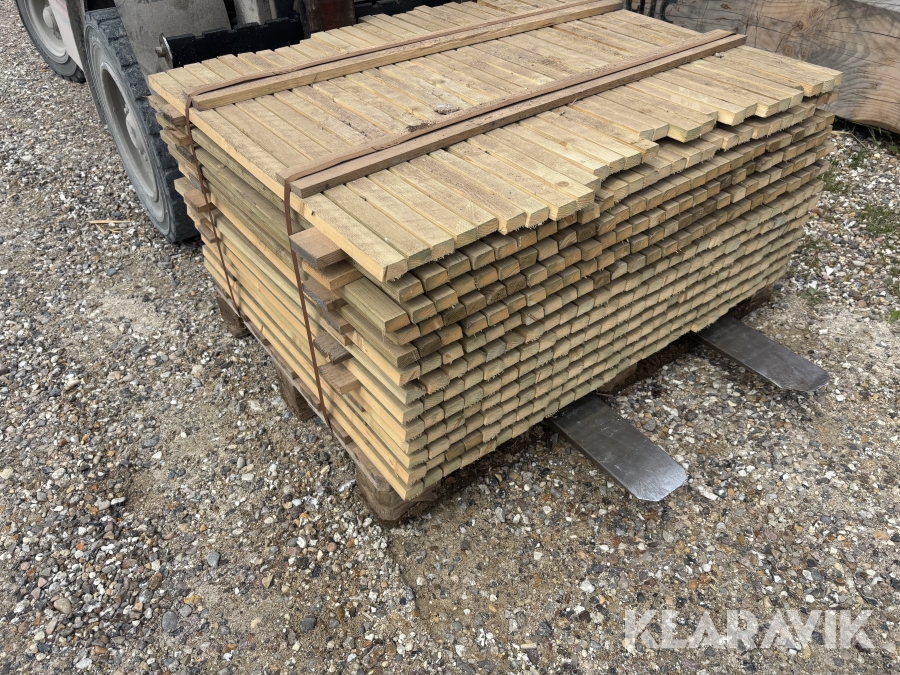 Lister, trykimprægneret og skråtskåret