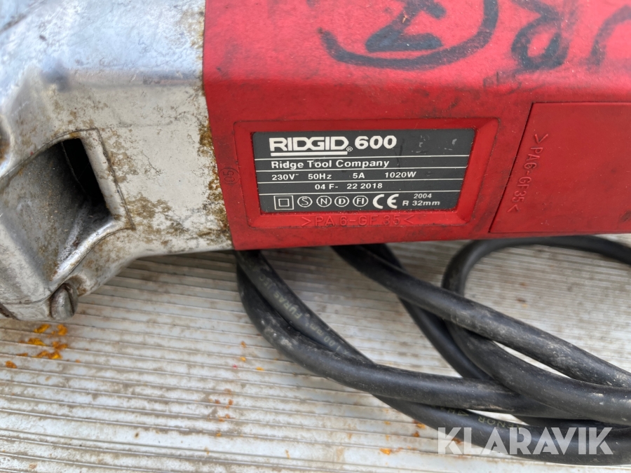 Ridgid R6002 Rørskærer Ridgid 600, Vallensbæk, Klaravik auktioner