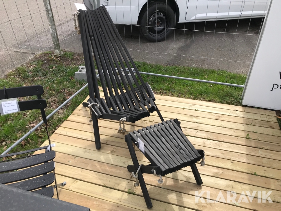 Havemøbler - liggestol + fodskammel Brafab Ribbon