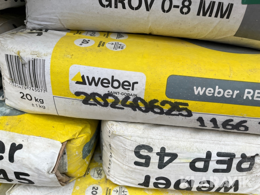 Reparations mørtel og Tørbeton Weber & Raw REP 45 og Tørbeto