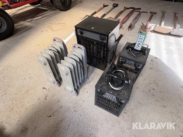 Varmeblæsere og radiatorer 5 styk