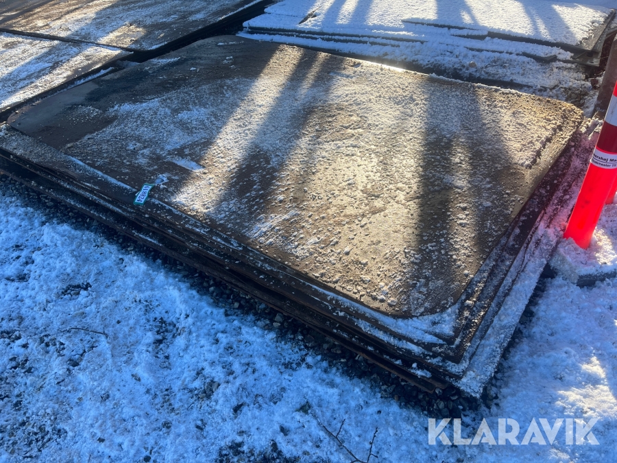 Stål-køreplader 2x3 meter flere tykkelser 10 stk