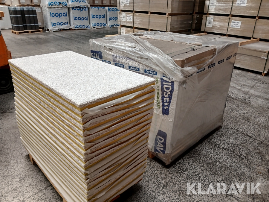 Træbeton hvid med 20mm isolering 46 m2
