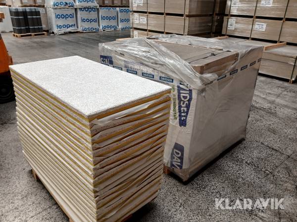 Træbeton hvid med 20mm isolering 46 m2