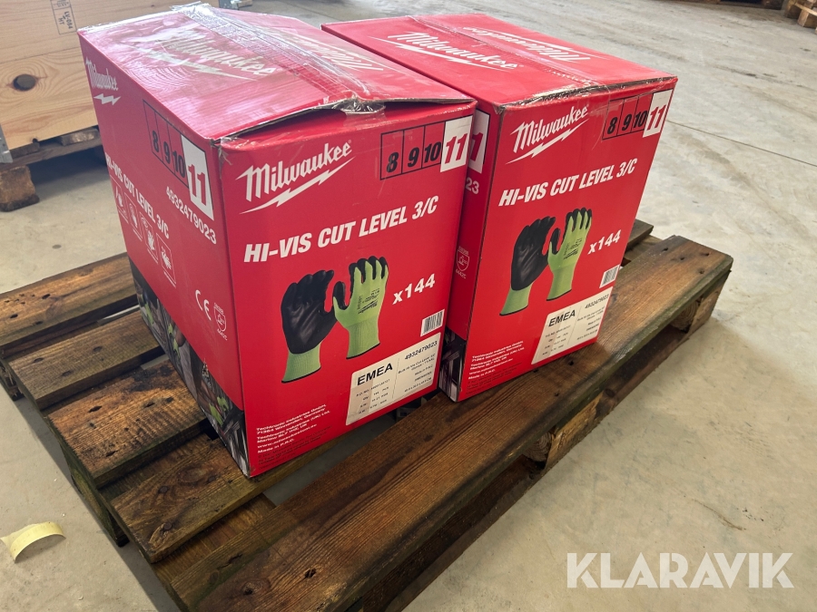 Skærehandsker Millwaukee Hi-vis cut level 3/c 288 styk