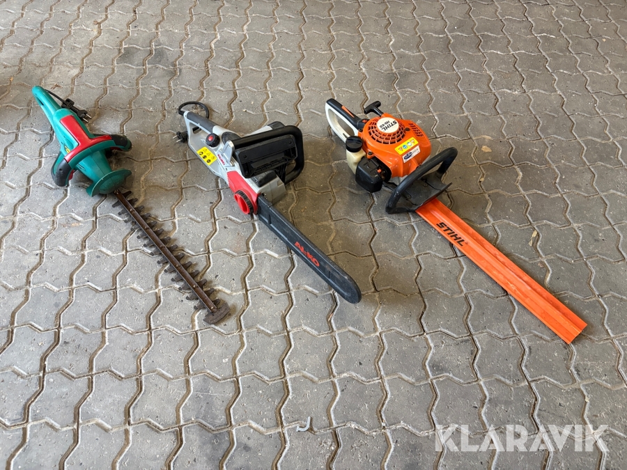 Motorsav og hækkeklipper lot