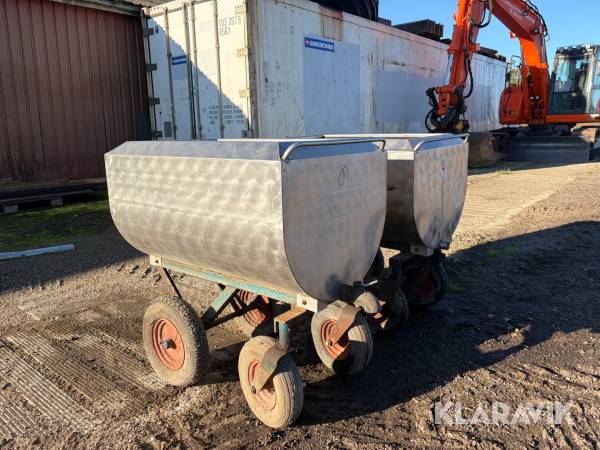 Stålkar med afløbstud - 2 styk i rustfrit stål
