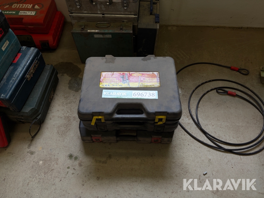 Elektriske fedtpistoler i kufferter 3 styk