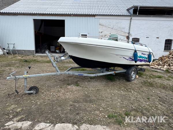 Båd og bådtrailer Fisher 435 Open