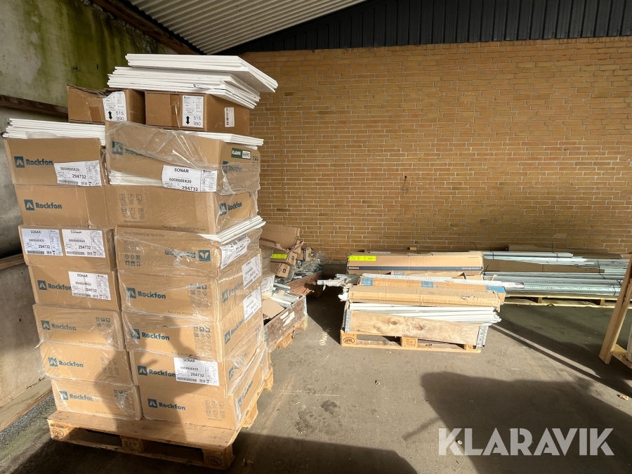Gipsplader og skinner Rockfon 60x60 og 60x120, Rebild, Klara