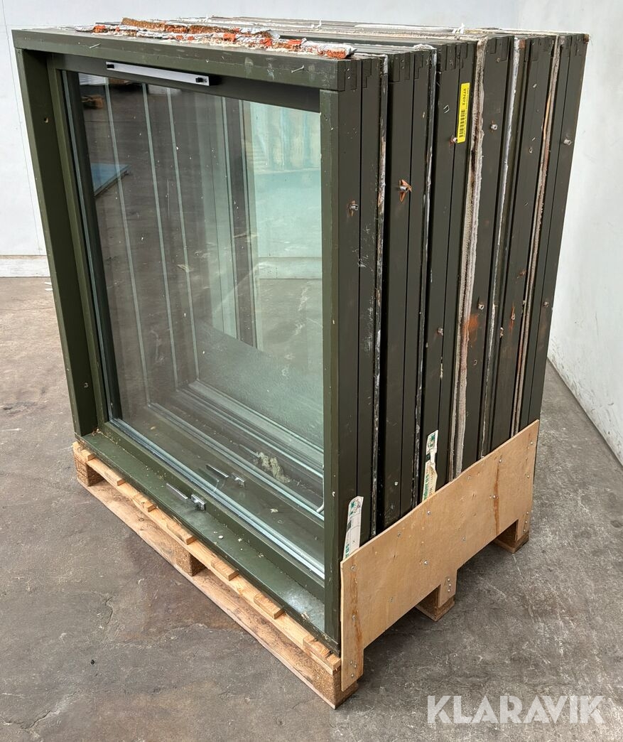 Termovindue 6 Styk grønne 119 × 125 cm med alu vandnæse