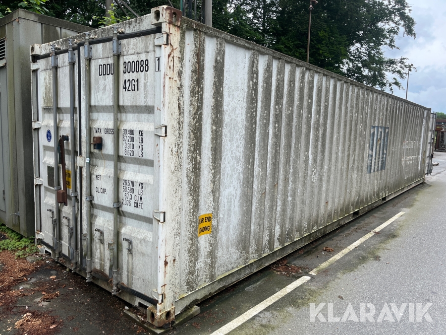 Container 40 fods CSC TYC-10H med åbning i begge ender og eltalje til travers