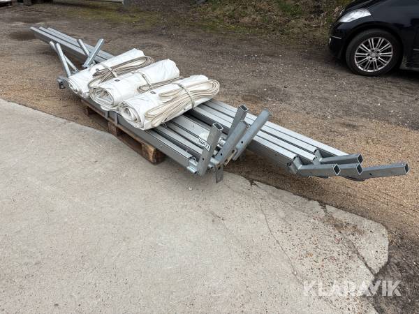 Telt - 9x9m - ekstra stormsikret -4 slidset stænger