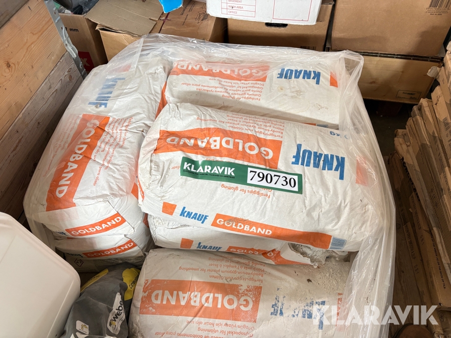 Færdigmørtel 12poser a 20kg Knauf Goldband