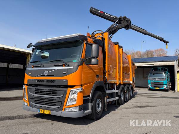 Renovationsvogn med tagmonteret kran Volvo FM-420 Euro 6