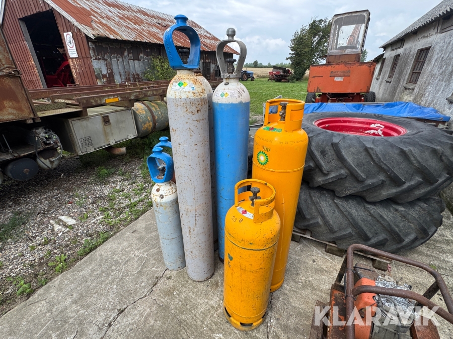 Ilt og gas flasker 7 styk