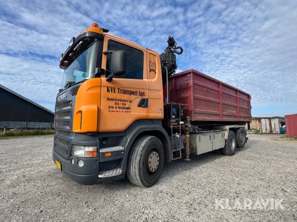 Lastbil med kran Scania R 340, 6X2/4 Container