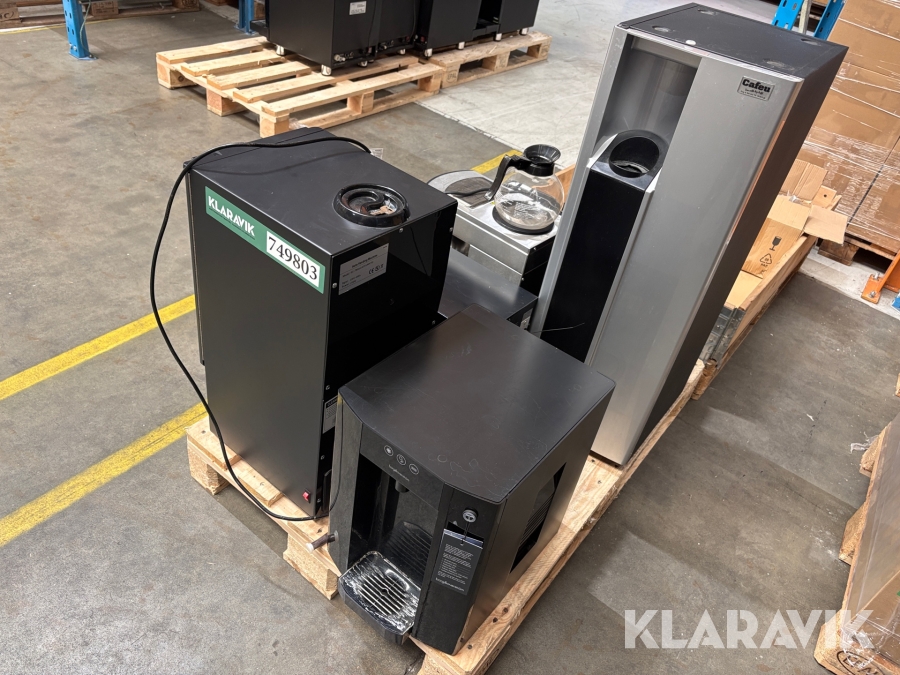 Kaffemaskiner og vandautomater - 6 enheder i alt