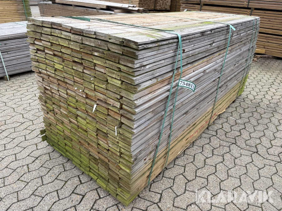 Trykimprægnerede brædder Fyr Sekstra, 16 × 100 × 2700 mm, 520 styk