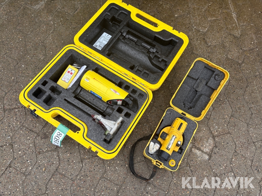 Rørlaser Leica Piper 200 og nivelleringsinstrument