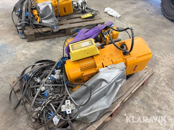 Elektriske kædetaljer Kito 1.6 tons motoriseret løbekat og radiostyring