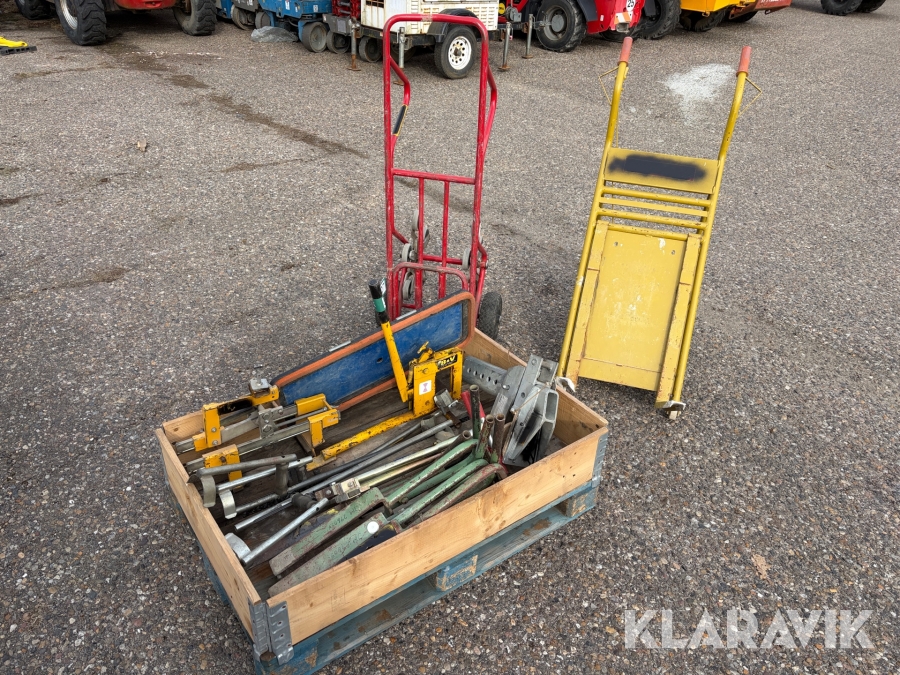 Kantstenstænger stentang fliseklipper sækkevogne og øvrigt samlet lot