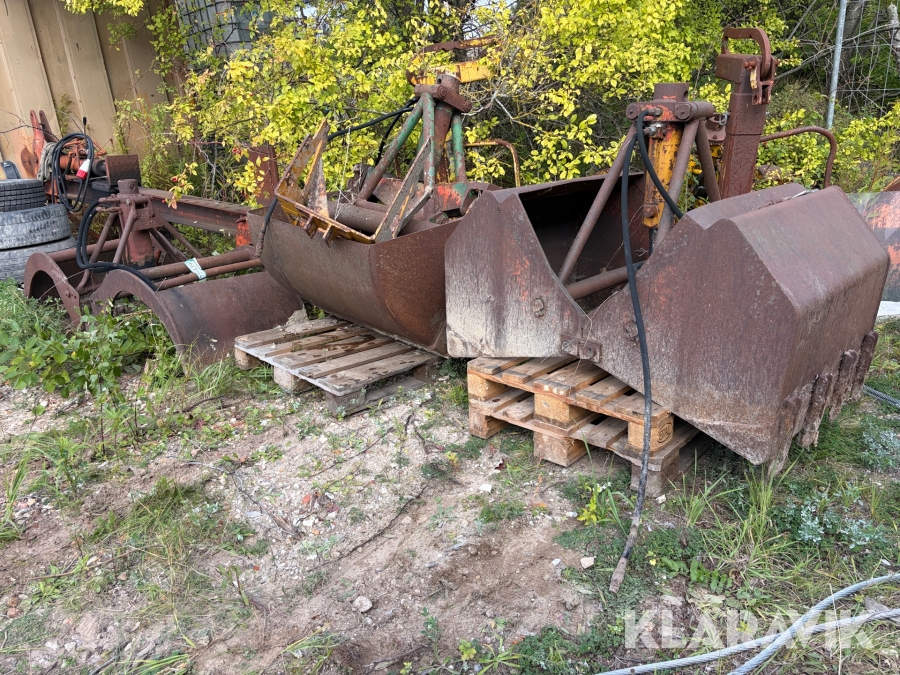 Parti grabbe og hydrauliske skovle 6 stykker