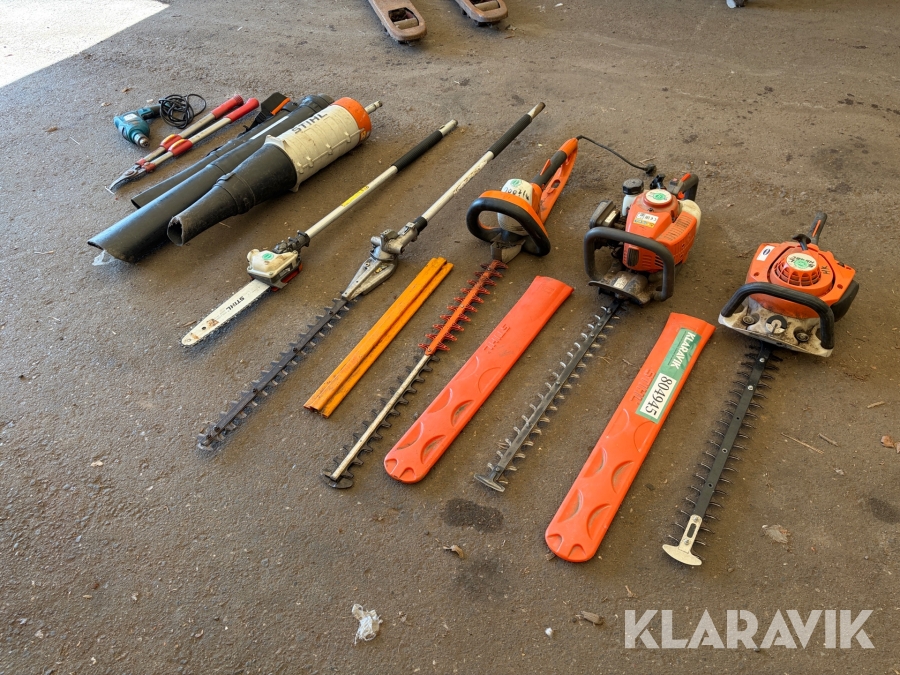 Lot med havemaskiner STIHL og Husqvarna - 7 styk
