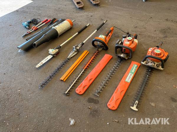 Lot med havemaskiner STIHL og Husqvarna - 7 styk