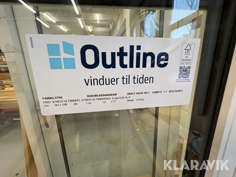 Vinduer og dør Outline 3-lags - 3 styk