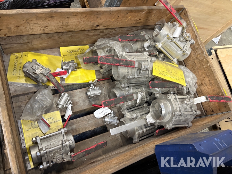 Kugleventiler - assorterede størrelse