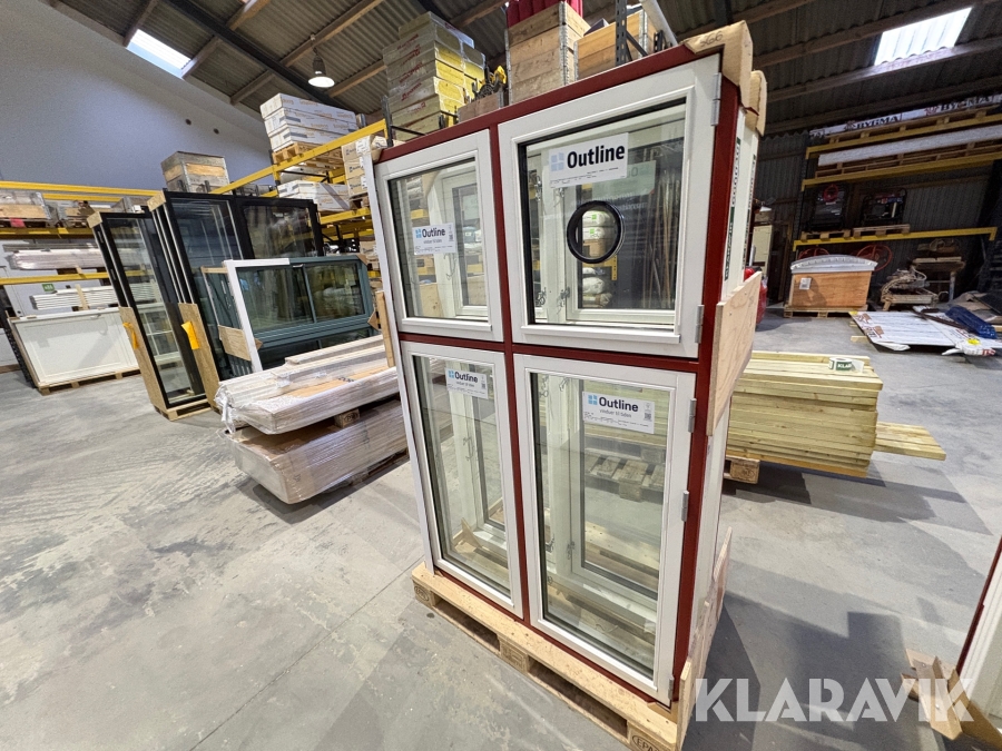 Dannebrogsvindue Outline 113.8x177.8 cm 3 lags - Træ - 1 styk