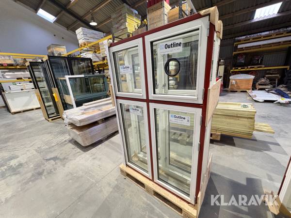 Dannebrogsvindue Outline 113.8x177.8 cm 3 lags - Træ - 1 styk