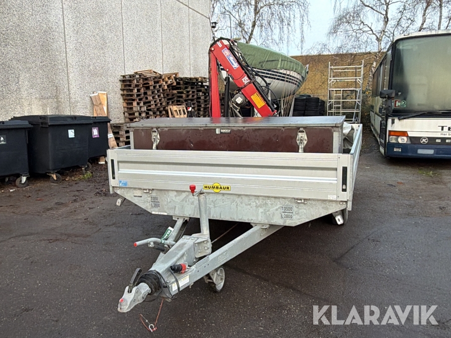 Humbaur 3.500 kg 3-akslet trailer med HMF 152 kran Humbaur 354121