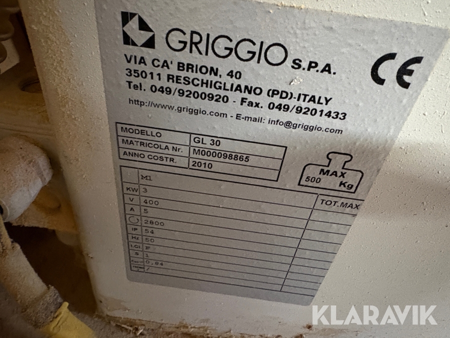 Slibemaskine Griggio GL 30