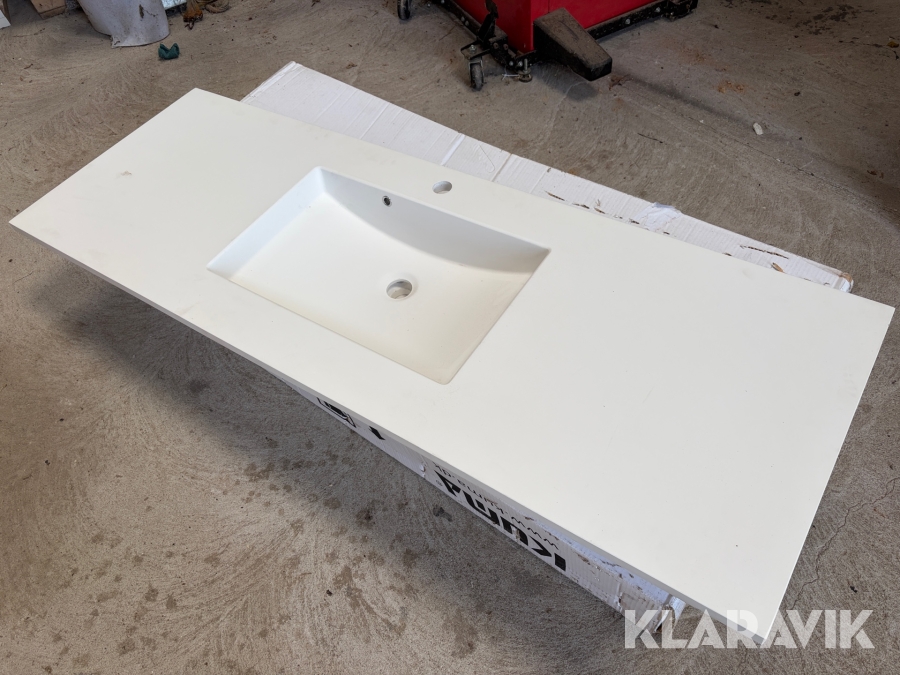 Corian bordplade til badeværelse med vask - 1 styk