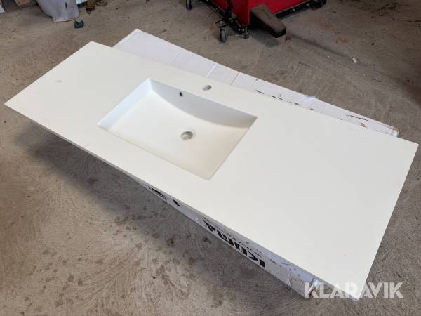 Corian bordplade til badeværelse med vask - 1 styk