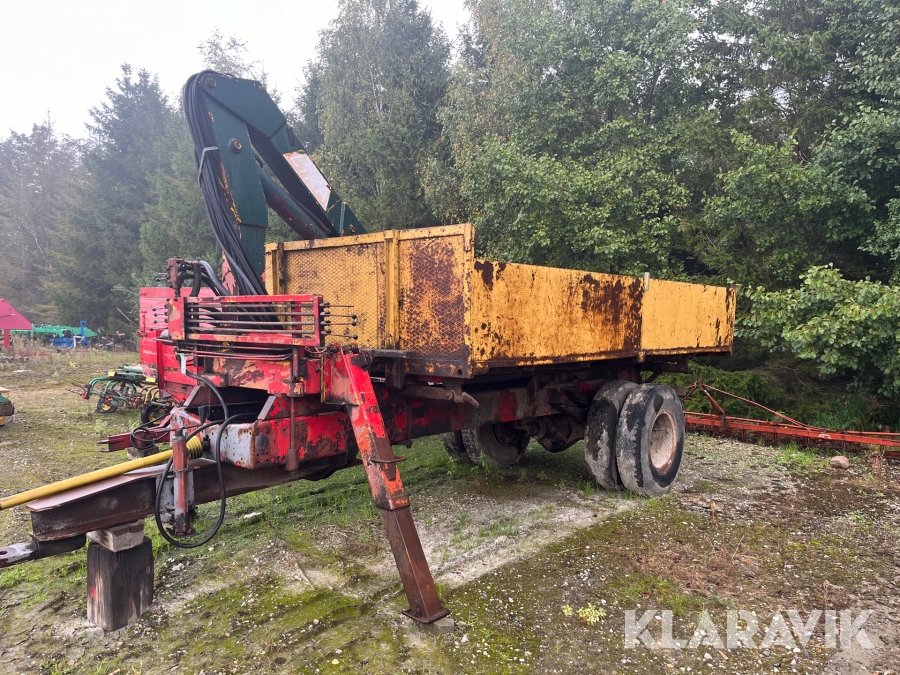 Tipvogn med Kevlar kran og tang