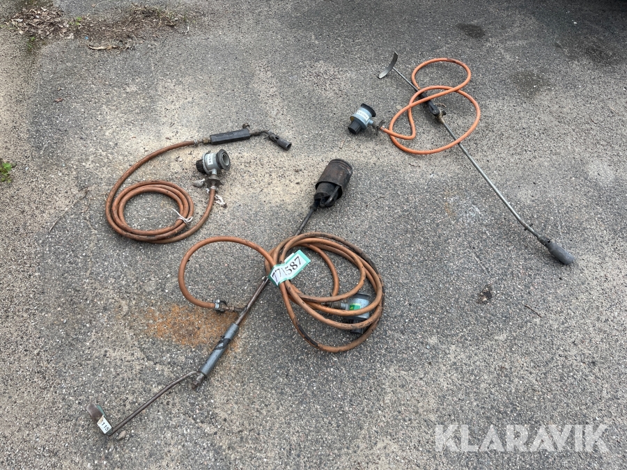Gasbrændere med regulator, 3 Styk